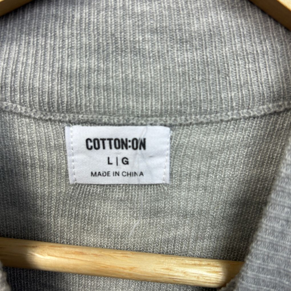 Cotton On Grey Ribbed Top - Size L