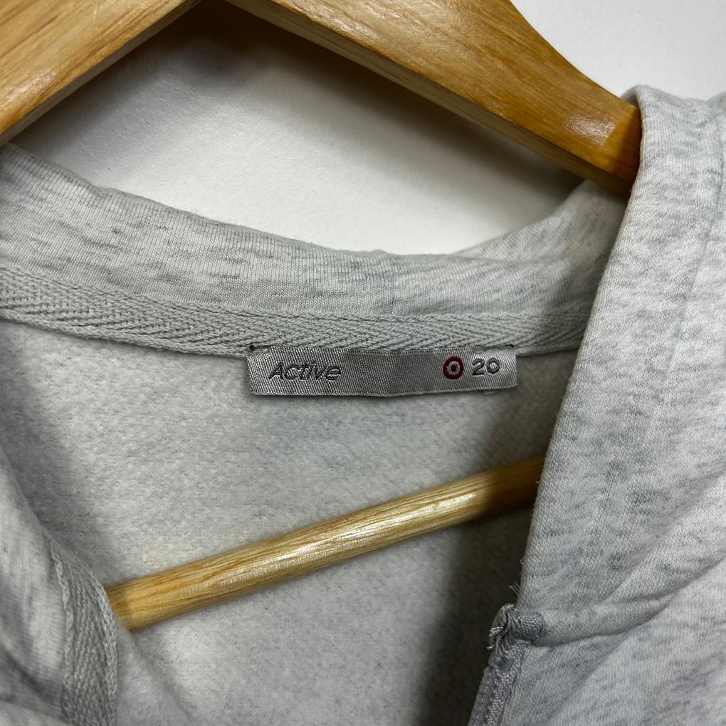 Target Grey Marl Cotton Zip Hoodie - Size 20