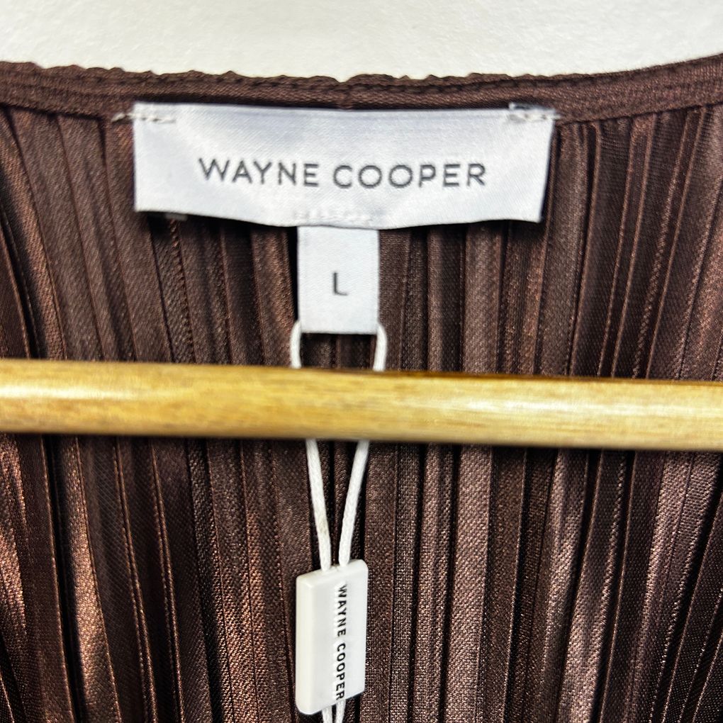 Wayne Cooper Chocolate Pleated Top - Size L
