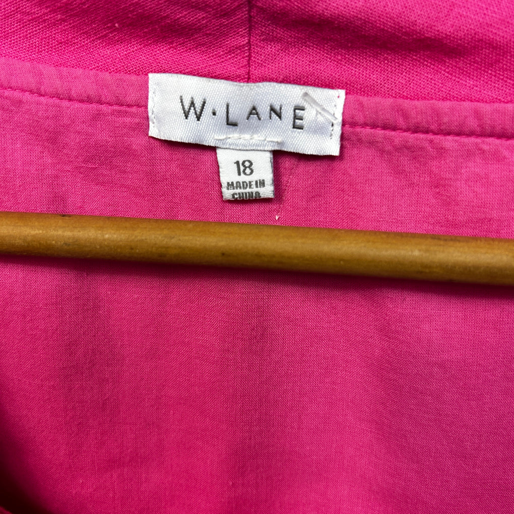 W.Lane Pink Cowl Neck Sleeveless Linen Dress - Size 18