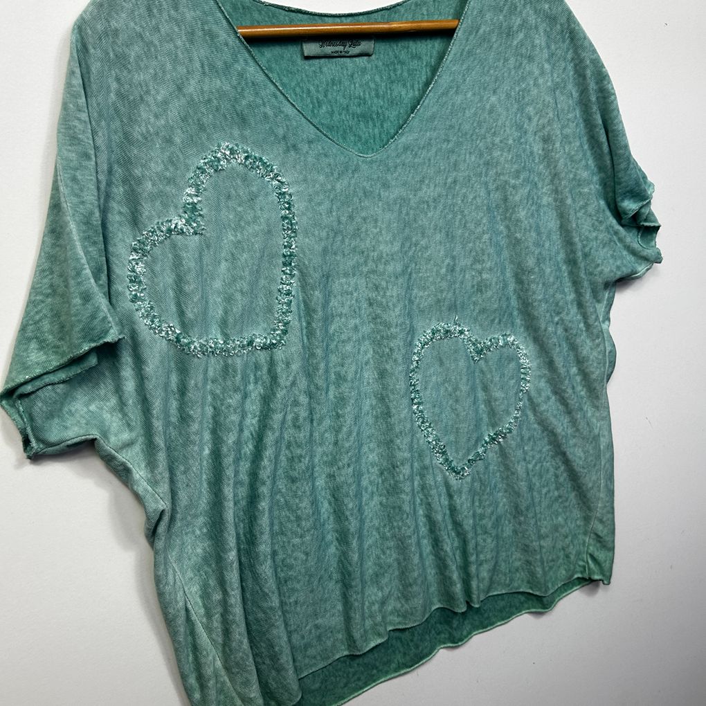 Wednesday Lulu Made in Italy Green Cotton Top - One Size