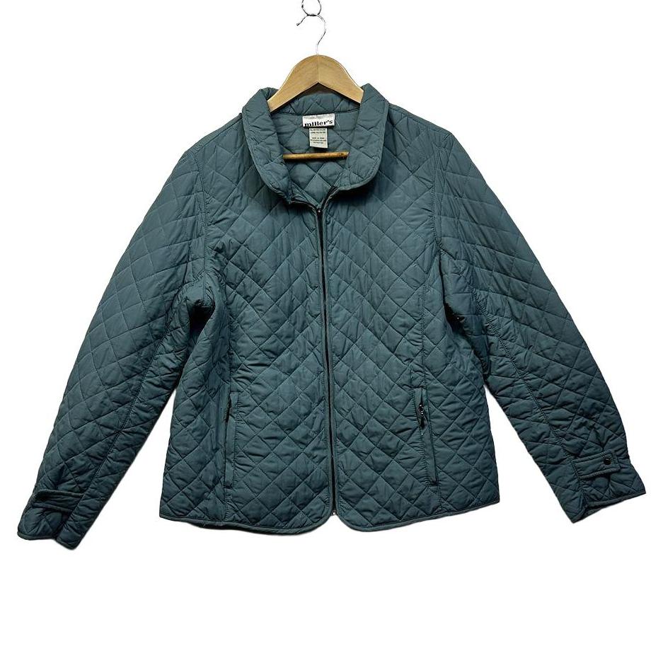 Millers Teal Quilted Jacket - Size 18