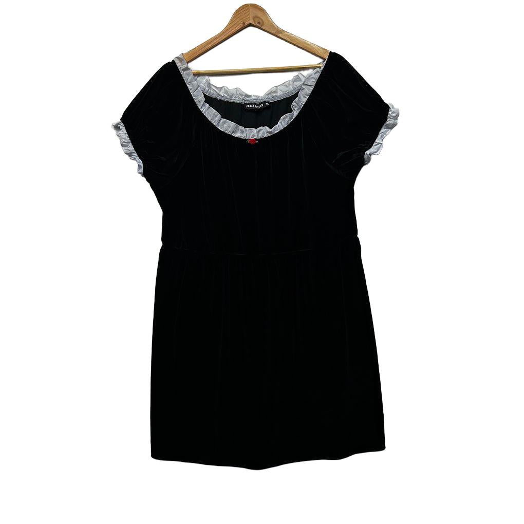 Dangerfield Black Plus Size Velvet Dress - Size 18