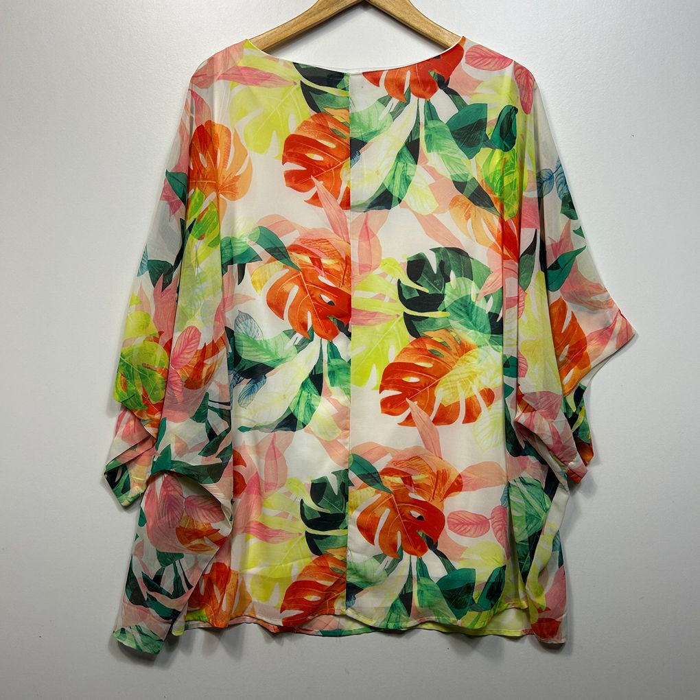 Autograph Multicoloured Sheer Overlay Top - Size 20