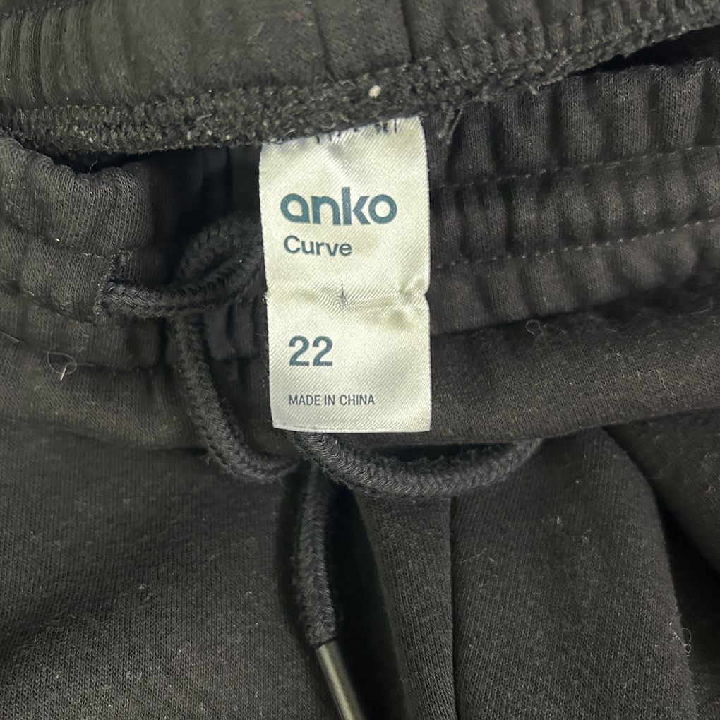 Anko Black Plus Size Cotton Track Pants - Size 22