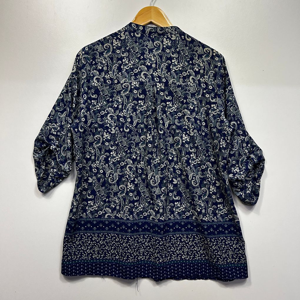 Bellecurve Navy Paisley Top - Size 16