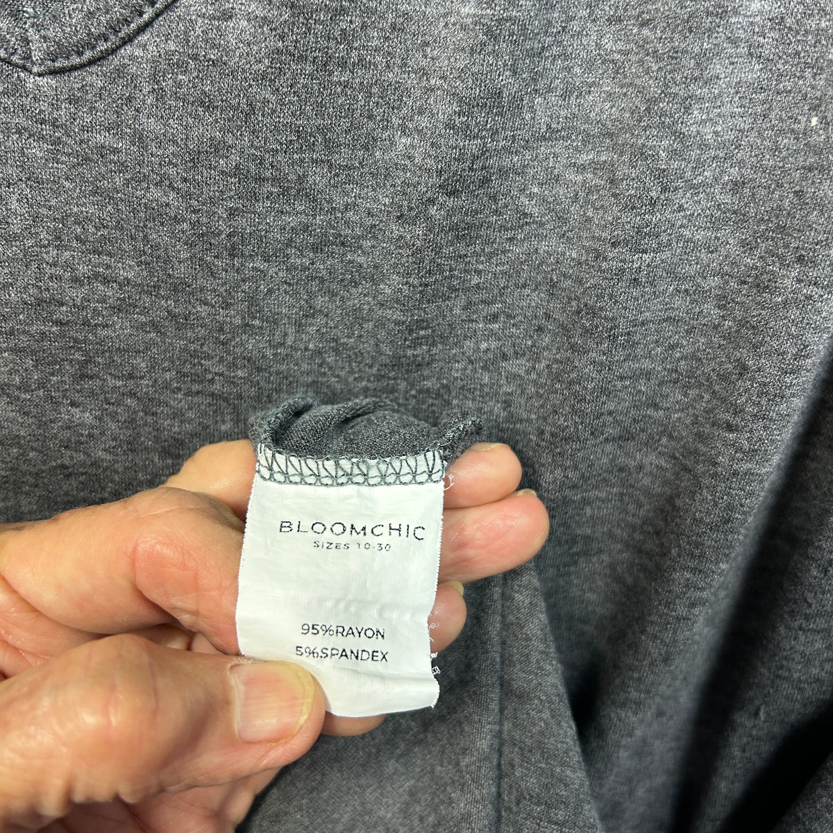 Bloomchic Grey Plus Size Layered Front Top - Size 30 - 34