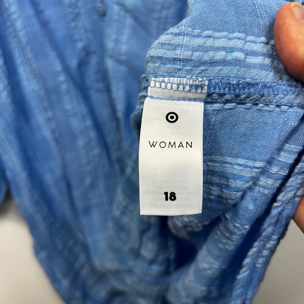 Target Blue Plus Size Cotton Top - Size 18