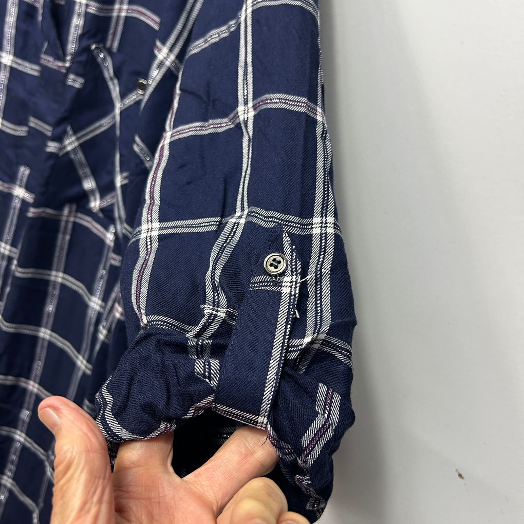 Yours Navy Check Shirt - Size 30-32