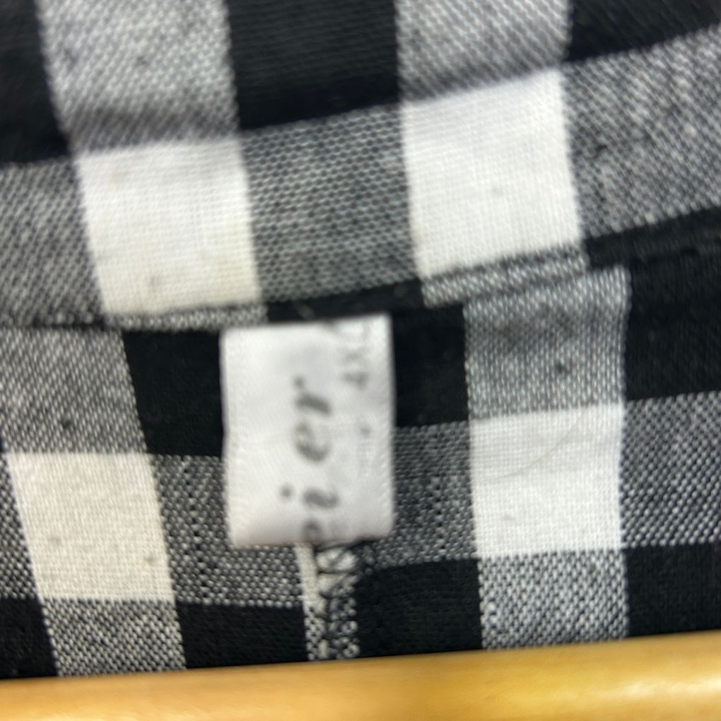 Black White Check Tunic Top - Size 4XL