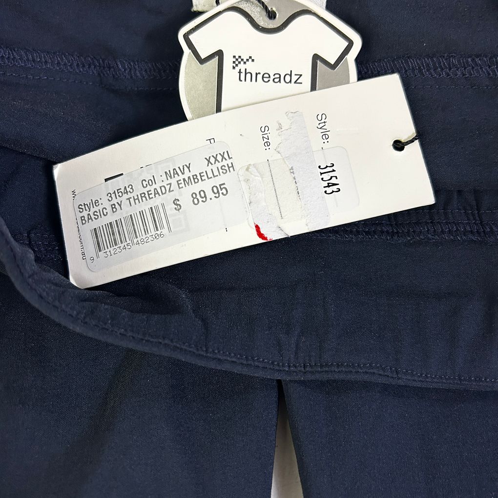 Threadz Navy Embellished Pants - Size XXXL