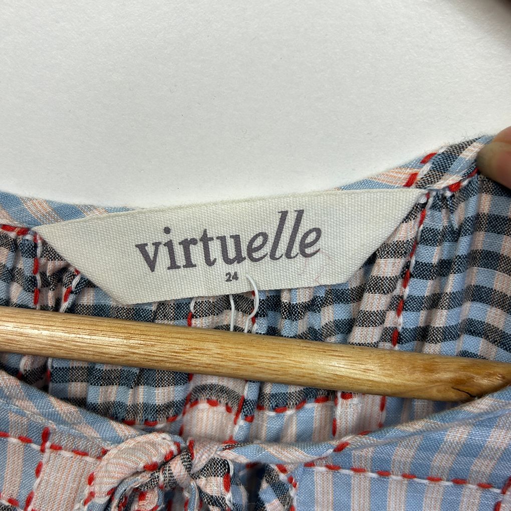 Virtuelle Blue Check Cotton Top - Size 24