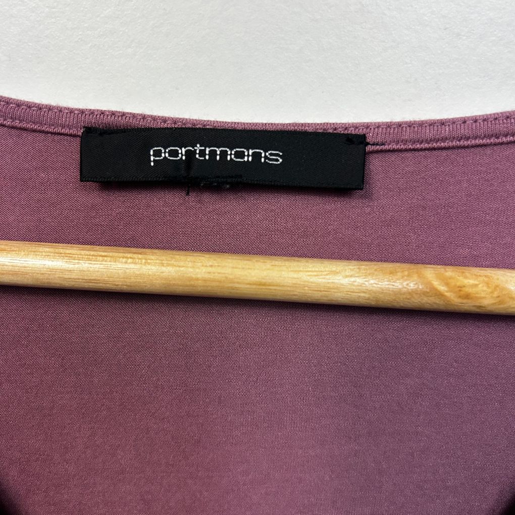 Portmans Mauve Short Sleeve Top - Size 14/16