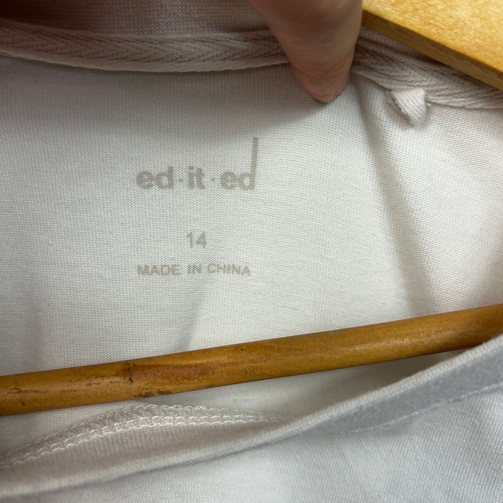 Ed-it-ed White Cotton Top - Size 14