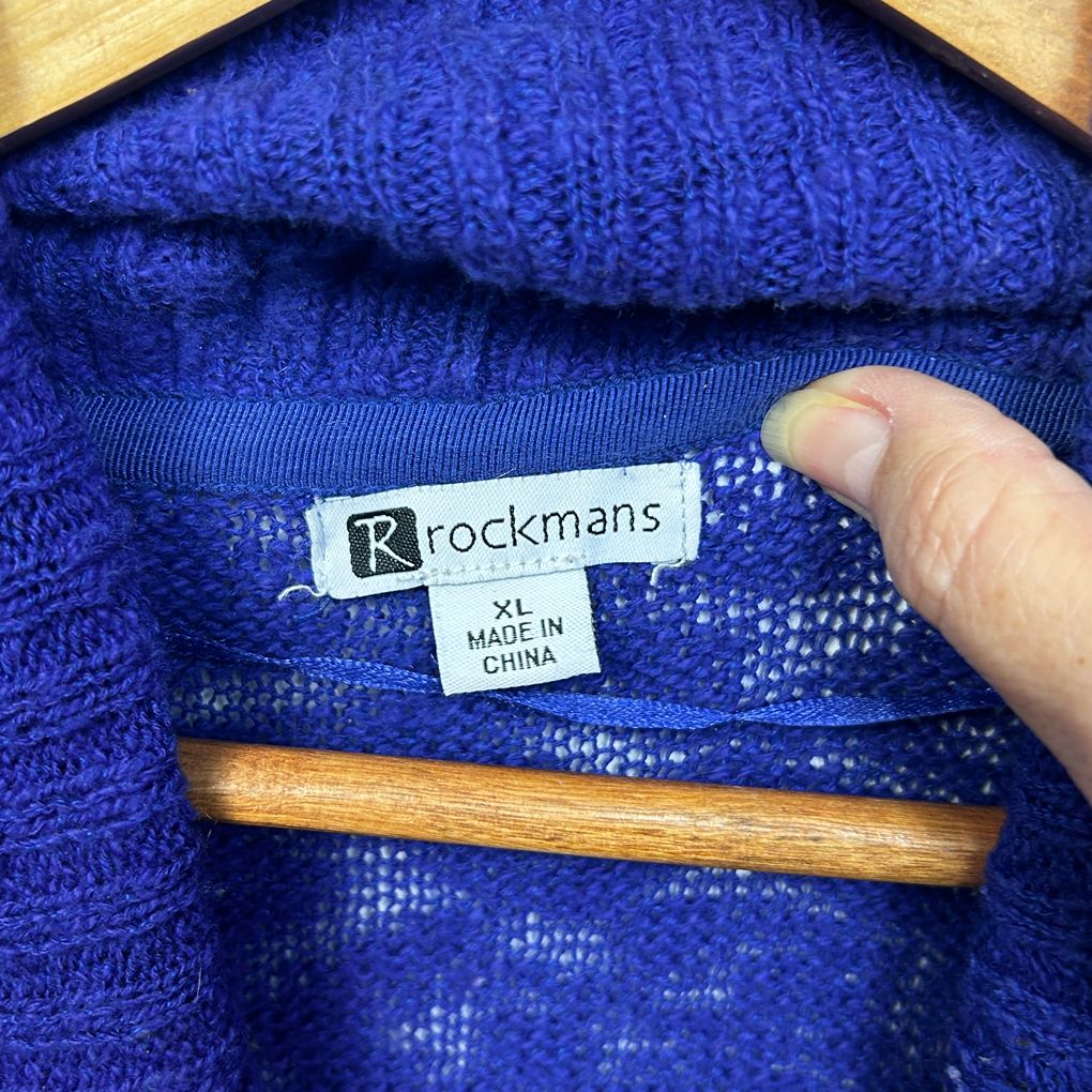 Rockmans Blue Cotton Cardigan - Size XL (fault)