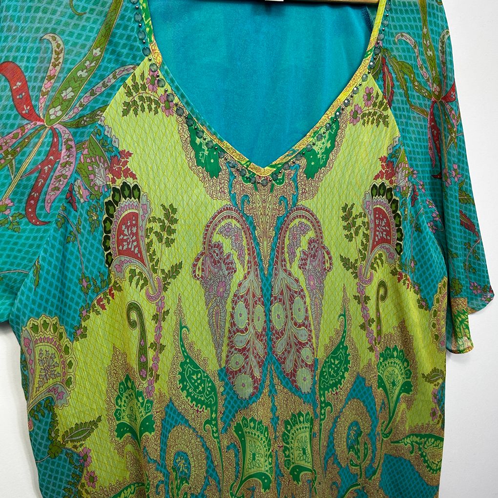 Beme Green Paisley Plus Size Top - Size 20
