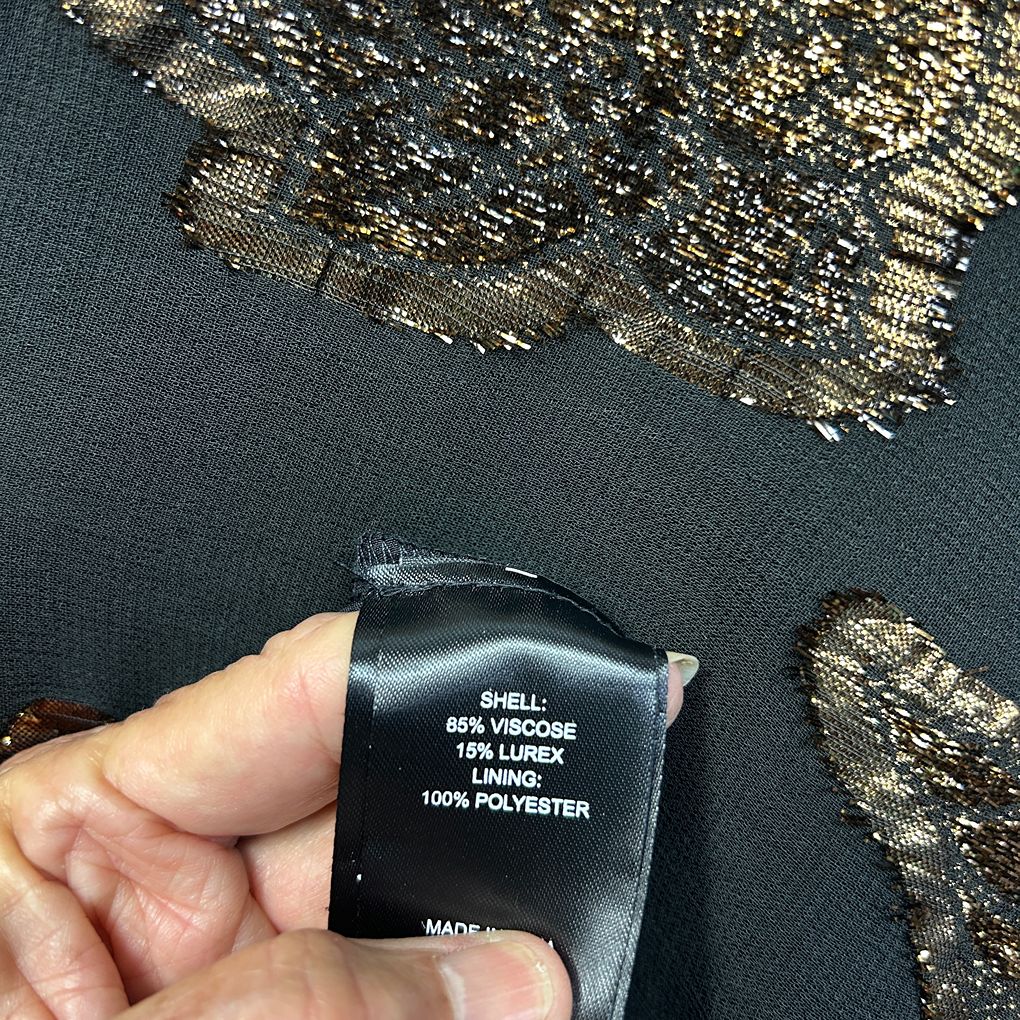Taking Shape Black & Gold Top - Size 18