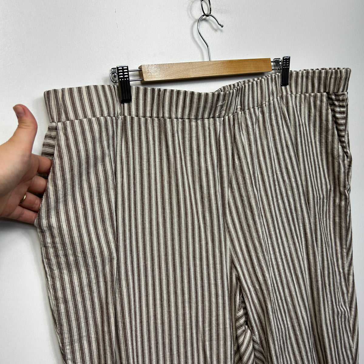 Brown Striped Plus Size Pants - Size 5XL