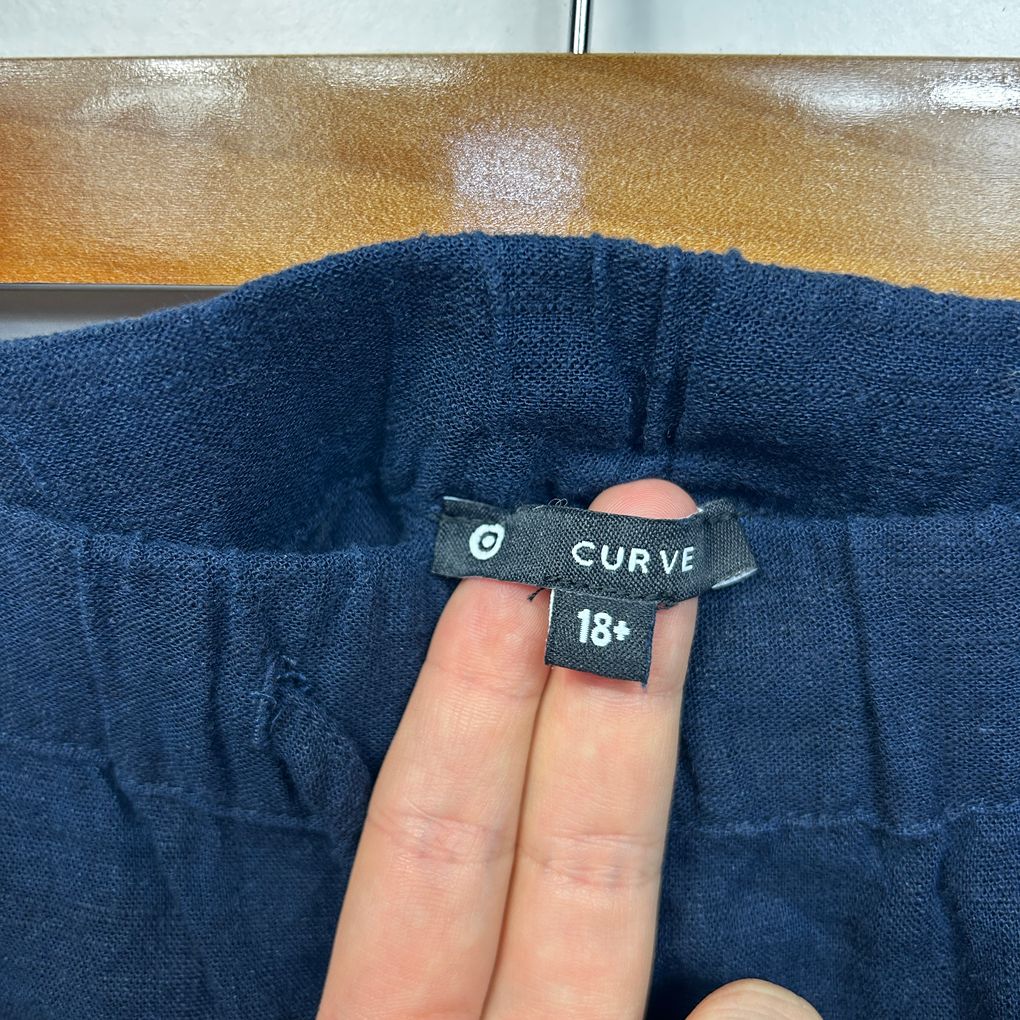 Target Curve Navy Plus Size Linen Shorts - Size 18