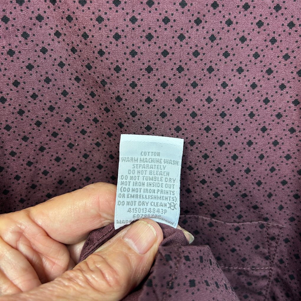 Mr Big Burgundy Print Cotton Shirt - Size 4XL