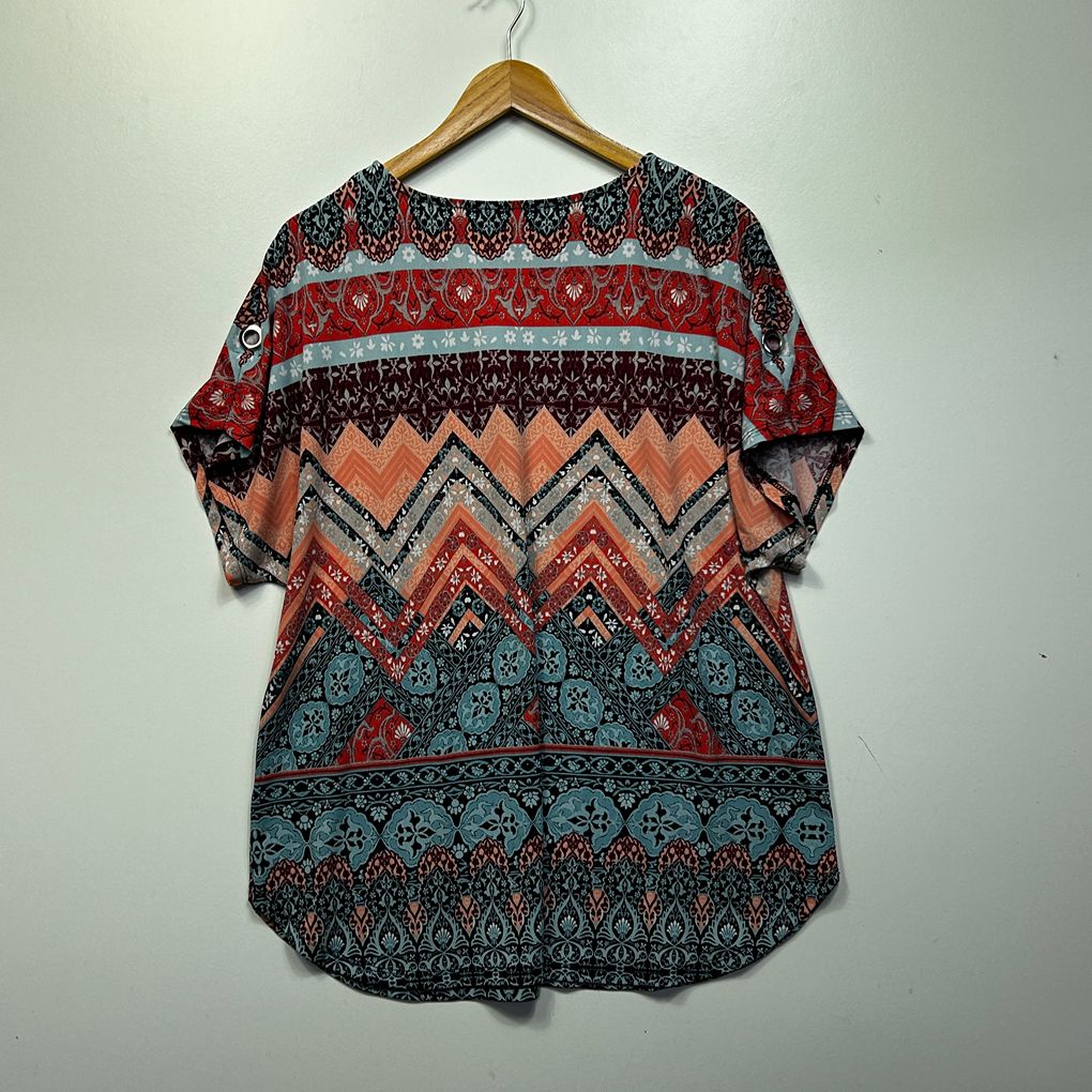 Rockmans Multicoloured Print Top - Size XL