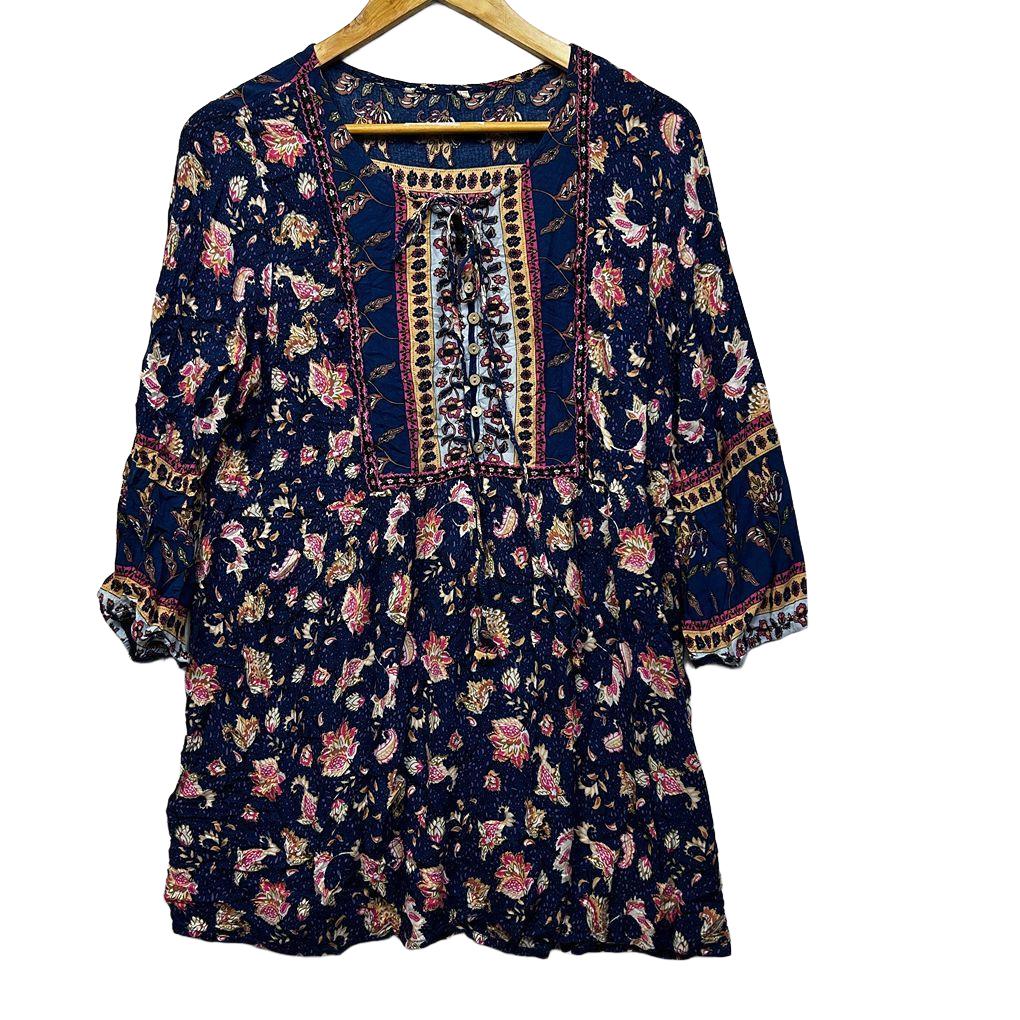 Navy Paisley Top - Size TBC