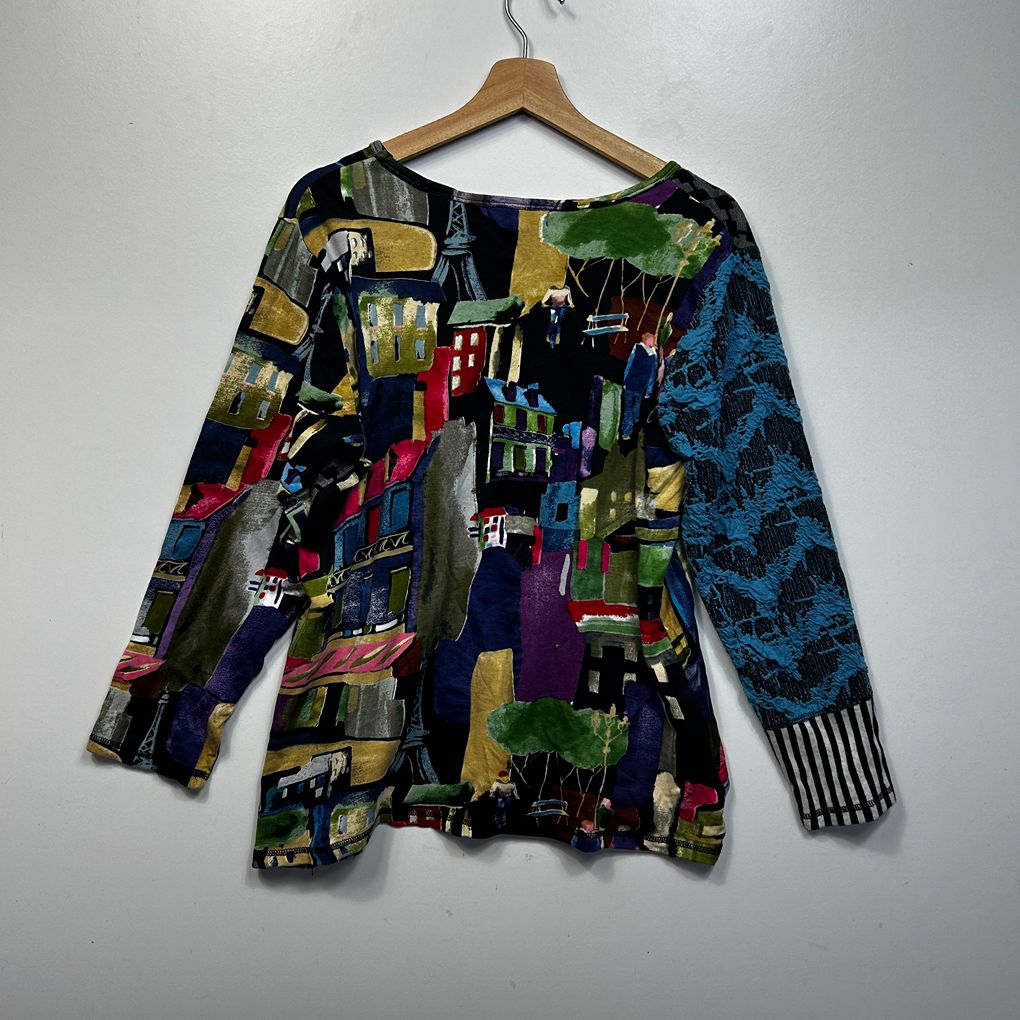 Orientique Multicoloured Long Sleeve Top - Size 14