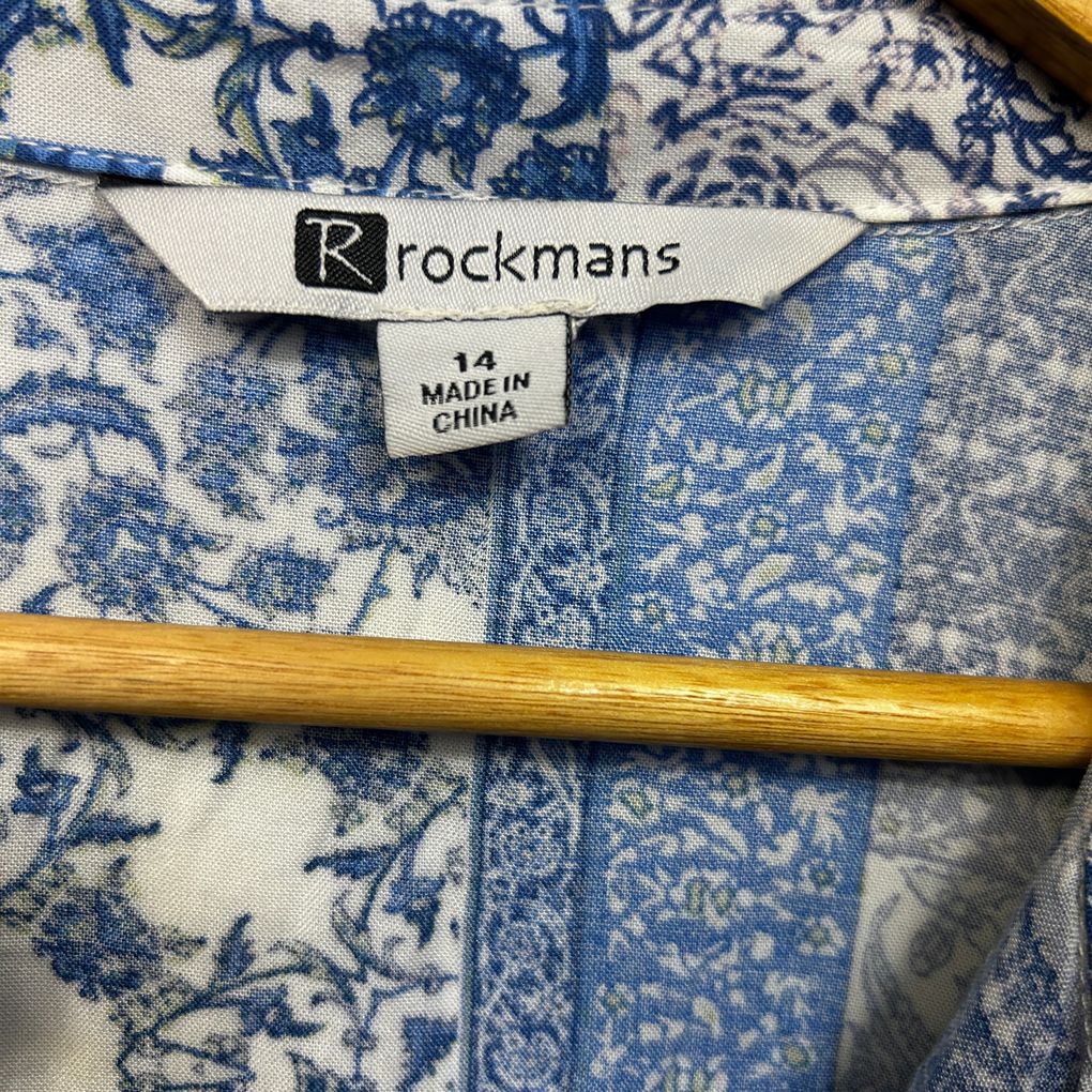 Rockmans Blue Top - Size 14