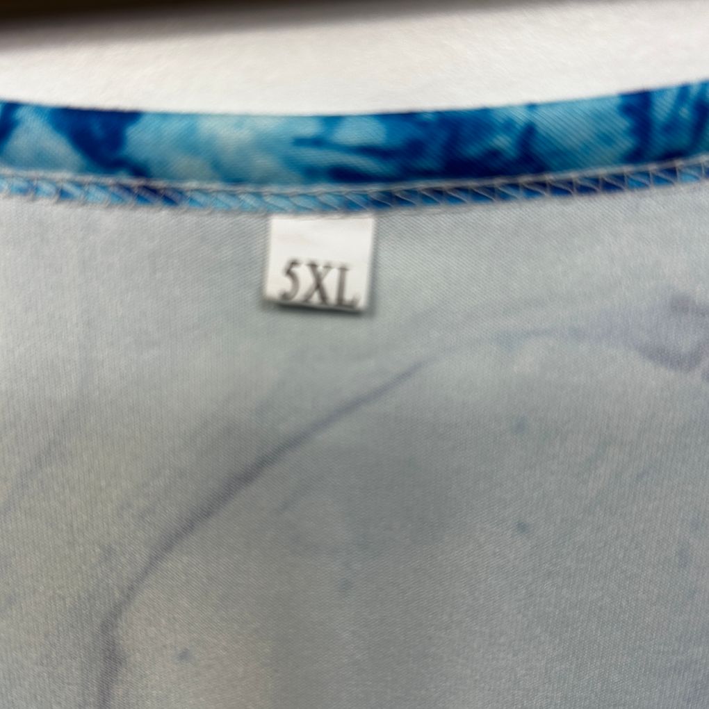 Blue Tie Dye Sleeveless Dress - Size 5XL