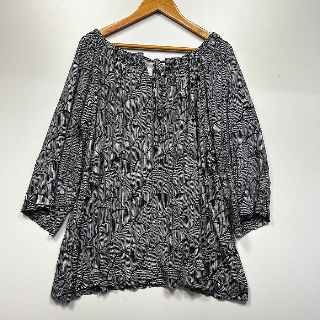 Autograph Black and White Print Top - Size 20