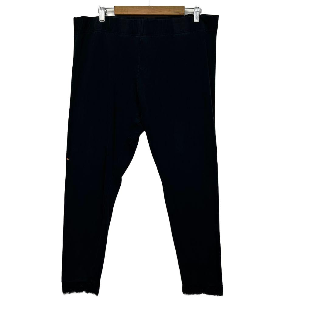 Avella Black Cotton Lace Trim Pants - Size 22 (fault)