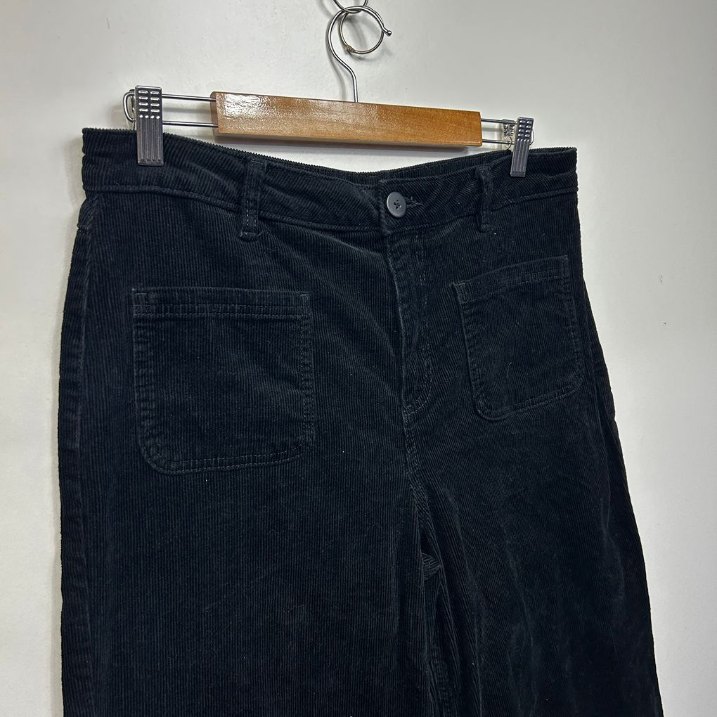 Anko Black Cotton Corduroy Pants - Size 14