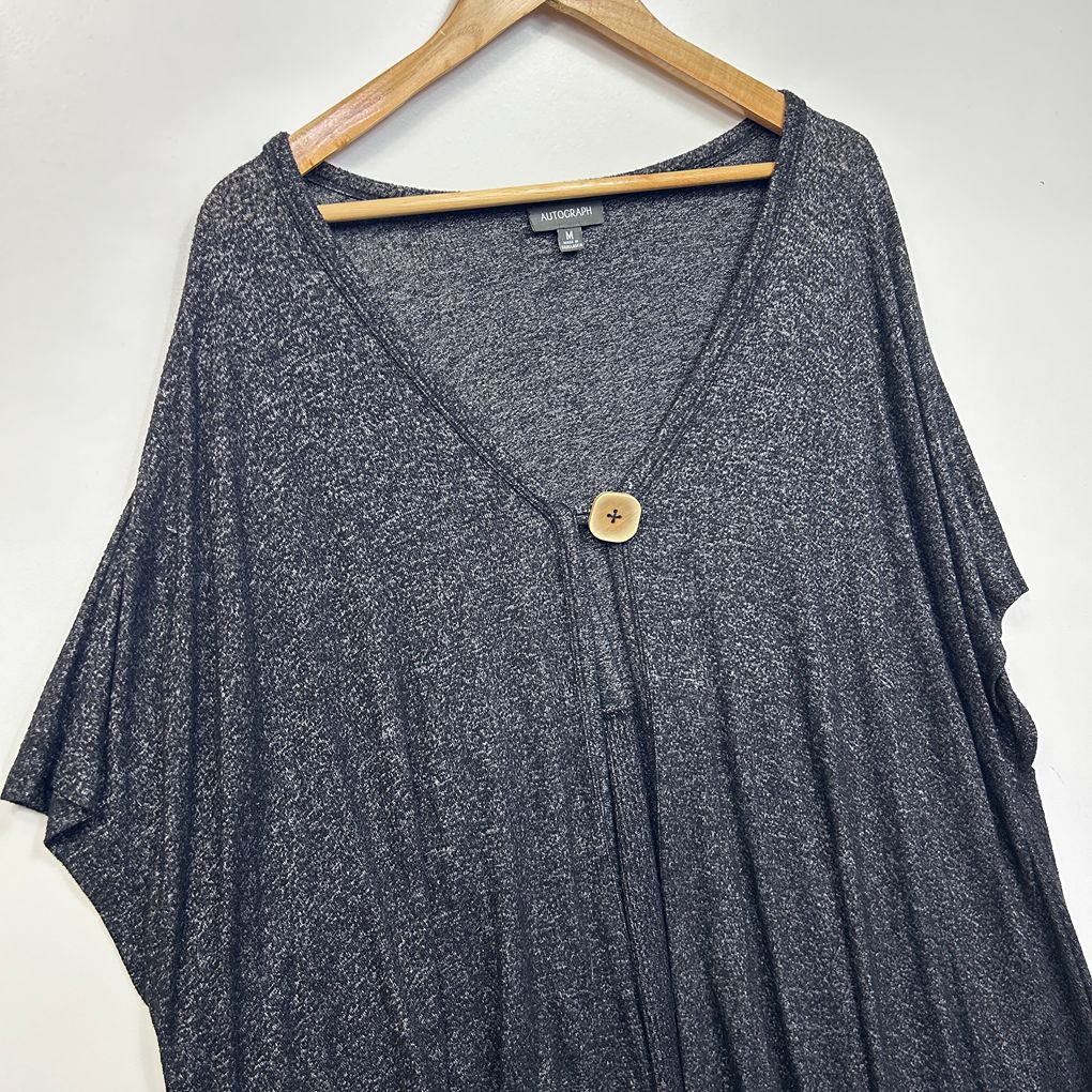 Autograph Charcoal Plus Size Open Front Top - Size M/18
