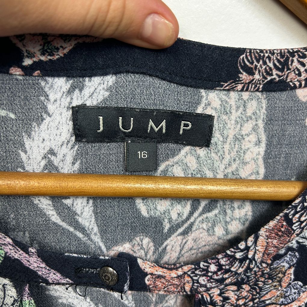 Jump Navy Floral Top - Size 16