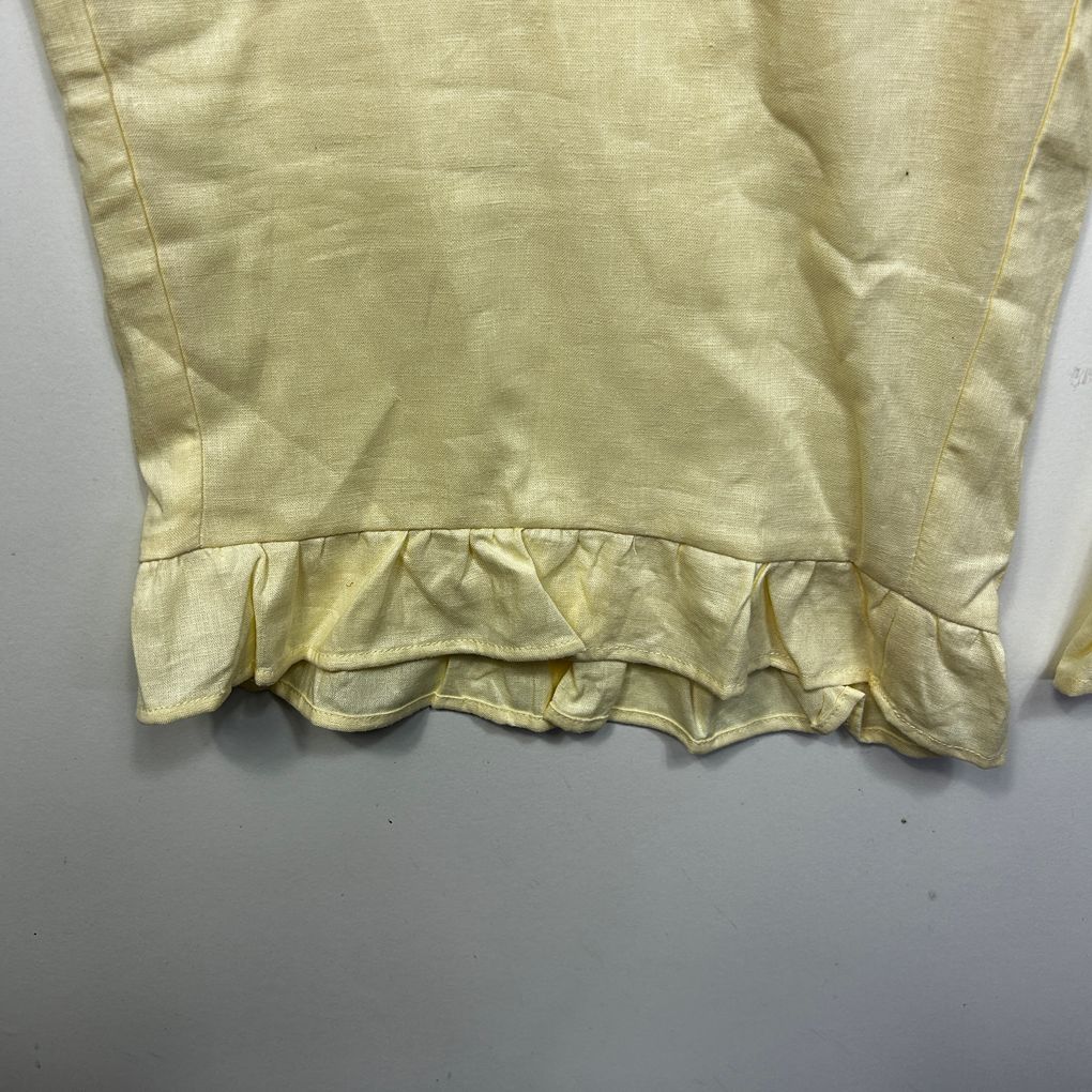 Suzanne Grae Yellow Linen Cropped Pants - Size 18