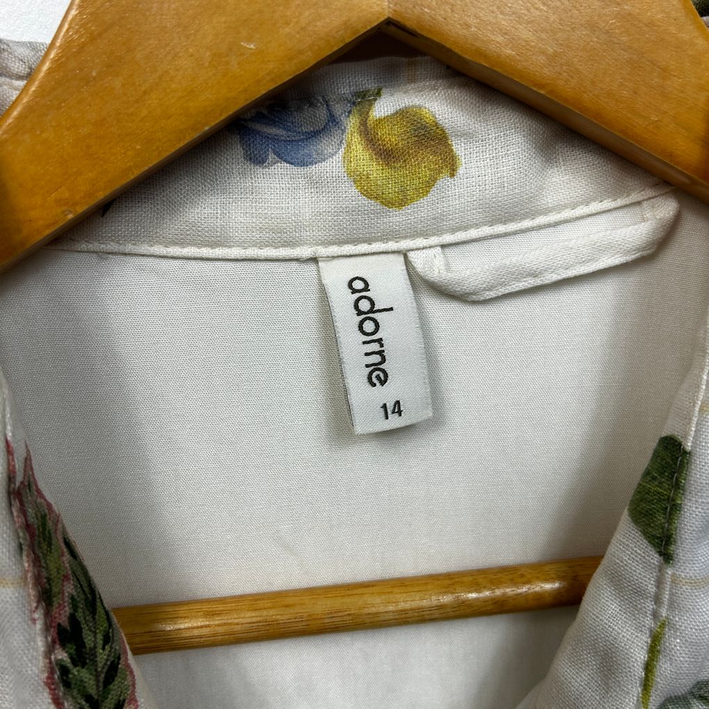 Adorne White Linen Dress - Size 14