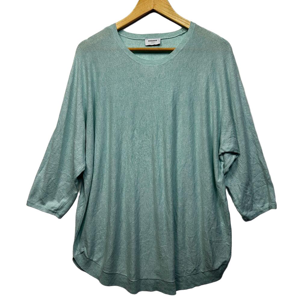 Sussan Mint Green Cotton Top - Size XXL