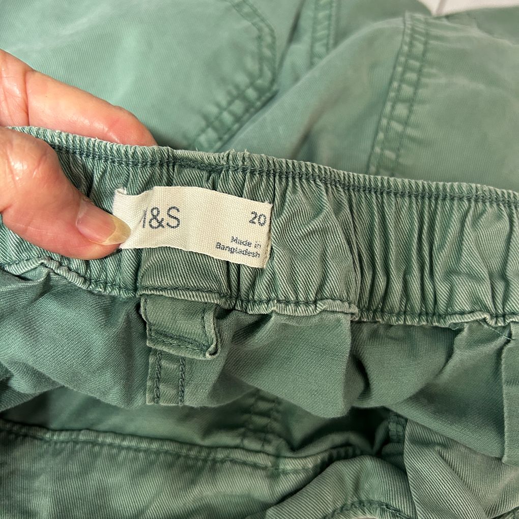 M&S Khaki Cotton Cargo Pants - Size 20