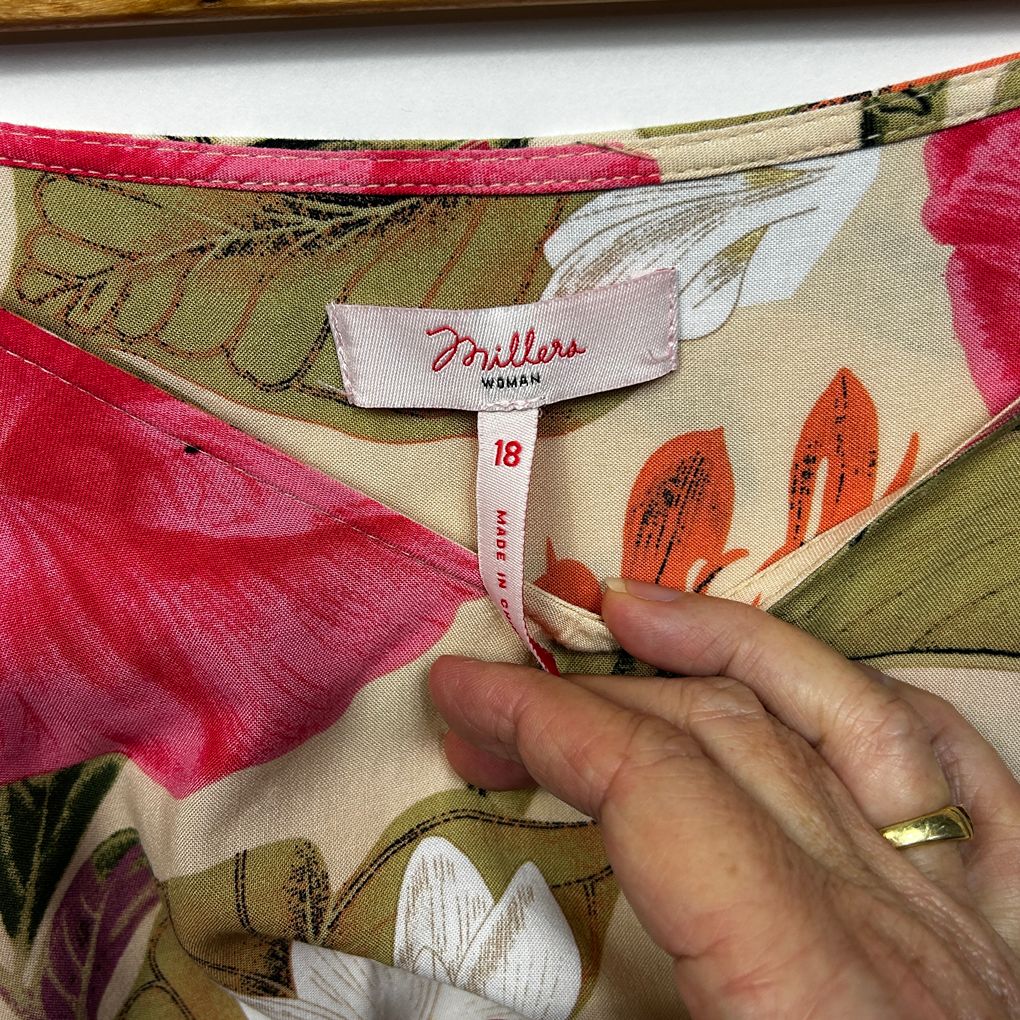 Millers Multicoloured Floral Top - Size 18