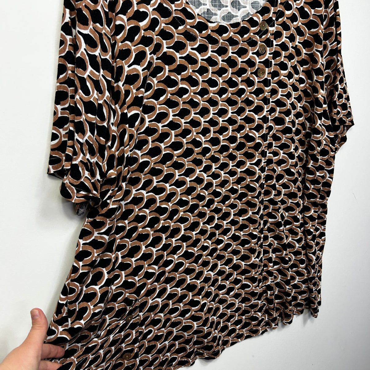 Taking Shape Brown Print Plus Size Top - Size 24