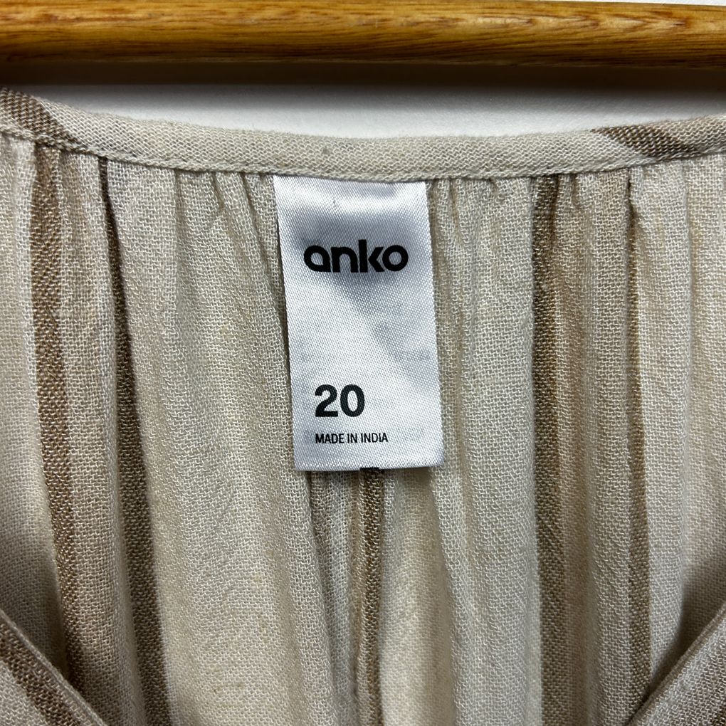 Anko Beige Plus Size Linen Dress - Size 20