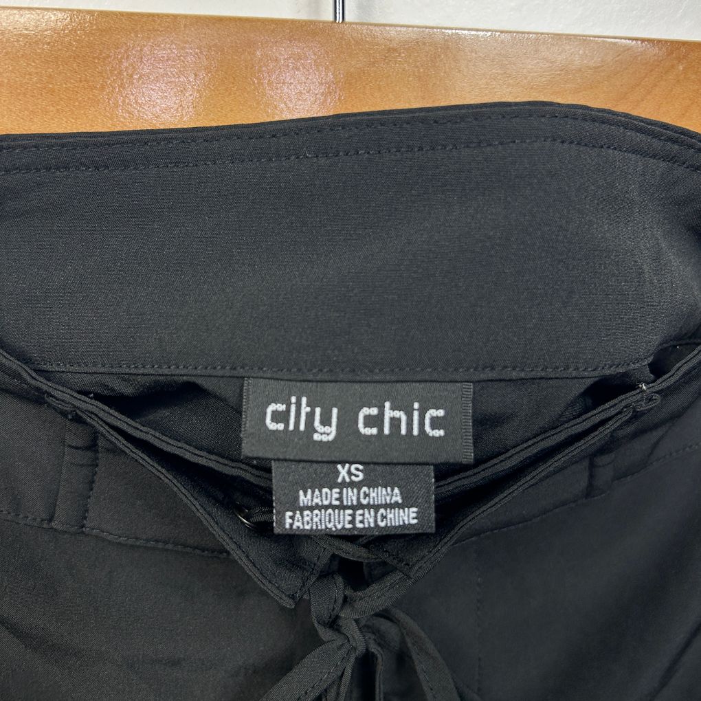 City Chic Black Swim/Activewear Shorts - Size XS/14