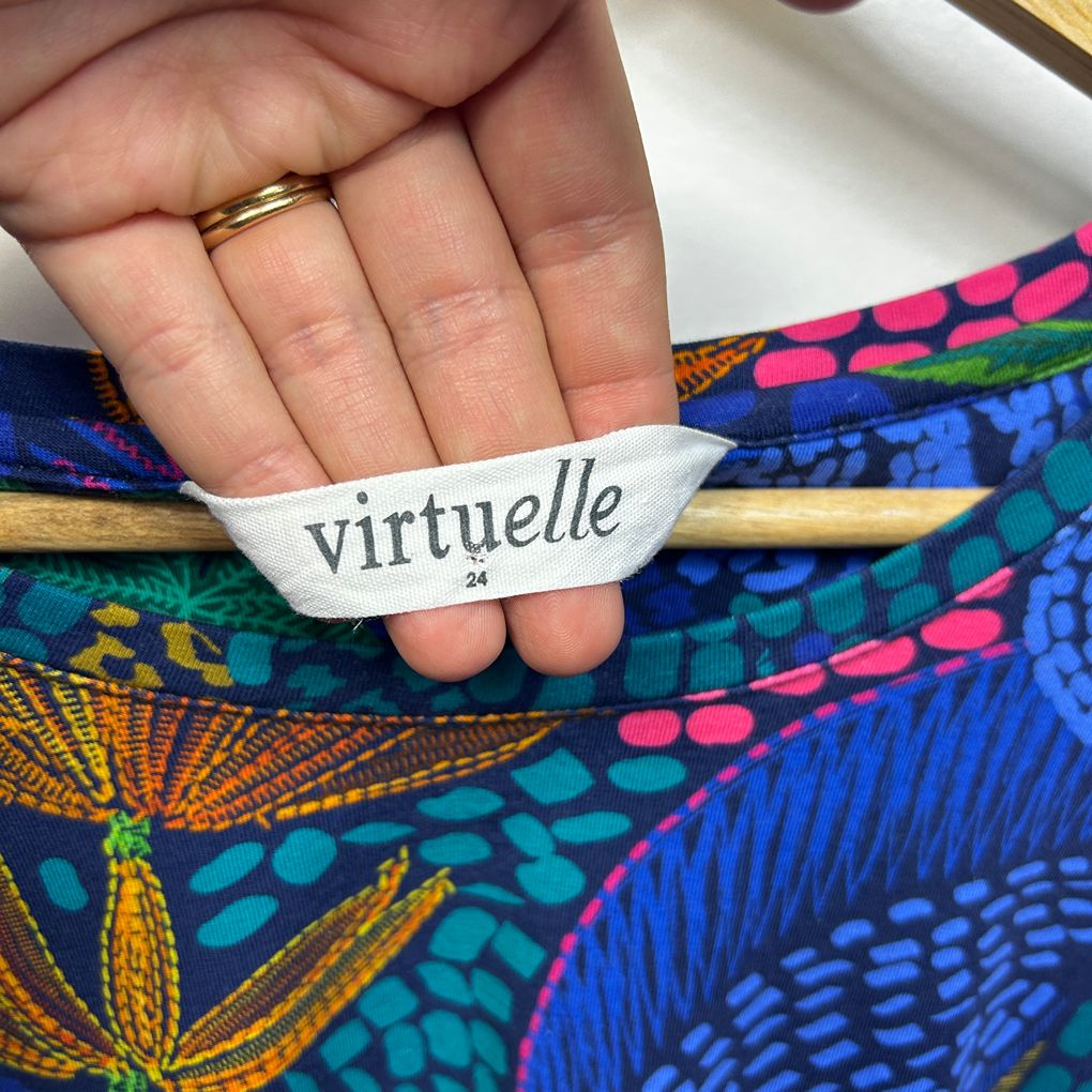 Virtuelle Multicoloured Plus Size Cotton Top - Size 24