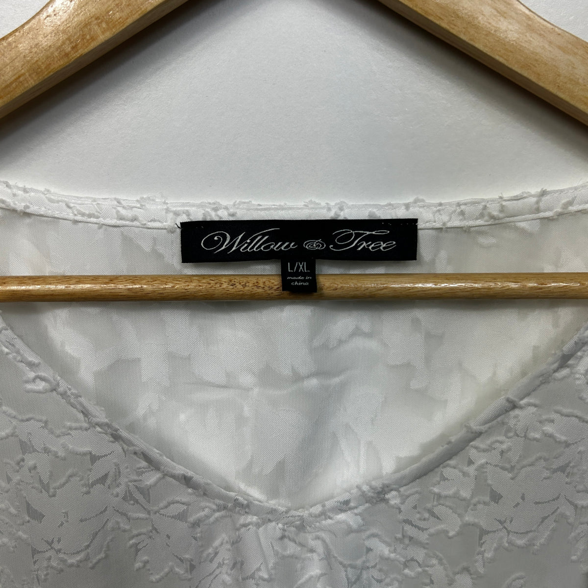 Willow & Tree White Cotton Sheer Top - Size L/XL