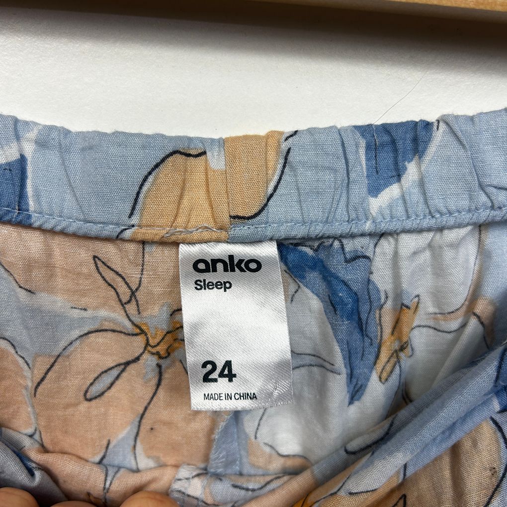 Anko Blue Plus Size Cotton Sleep Shorts - Size 24