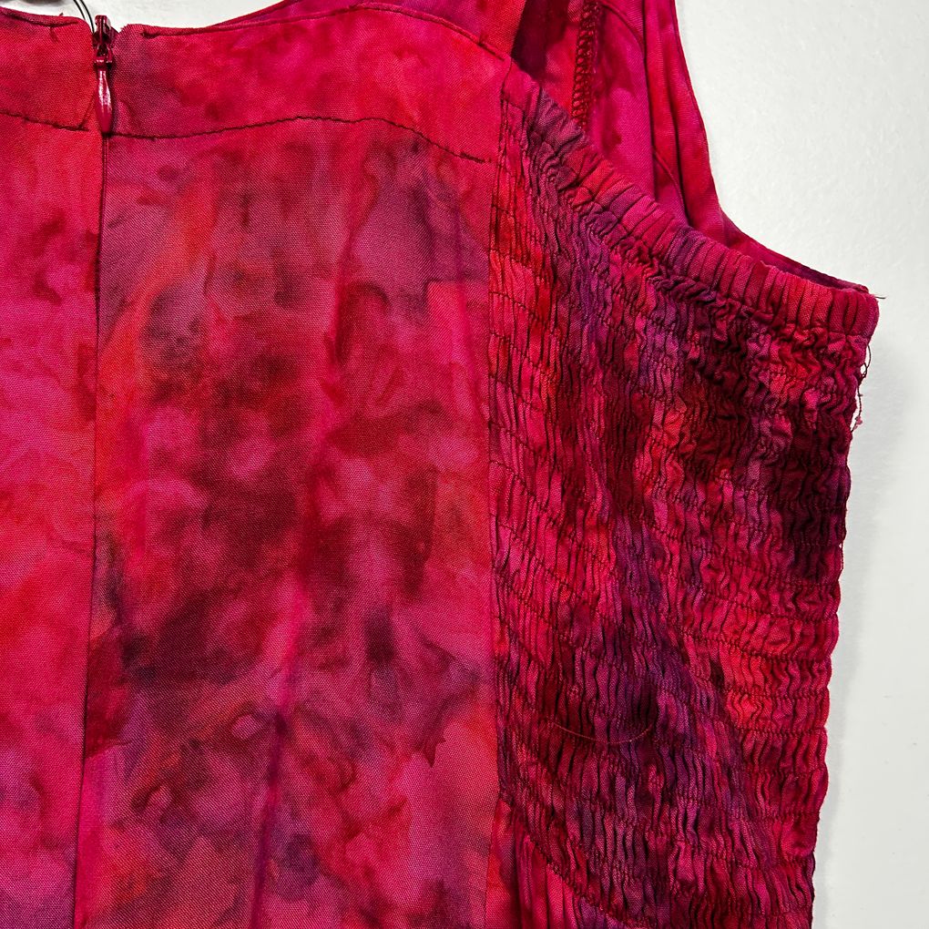 Bali Batiks Red Handprinted Maxi Dress - Size L