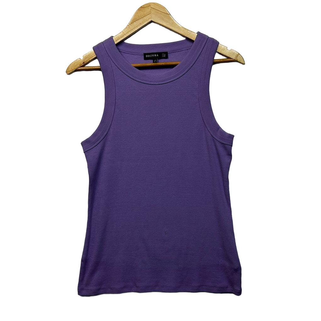 Decjuba Purple Cotton Tank Top - Size L