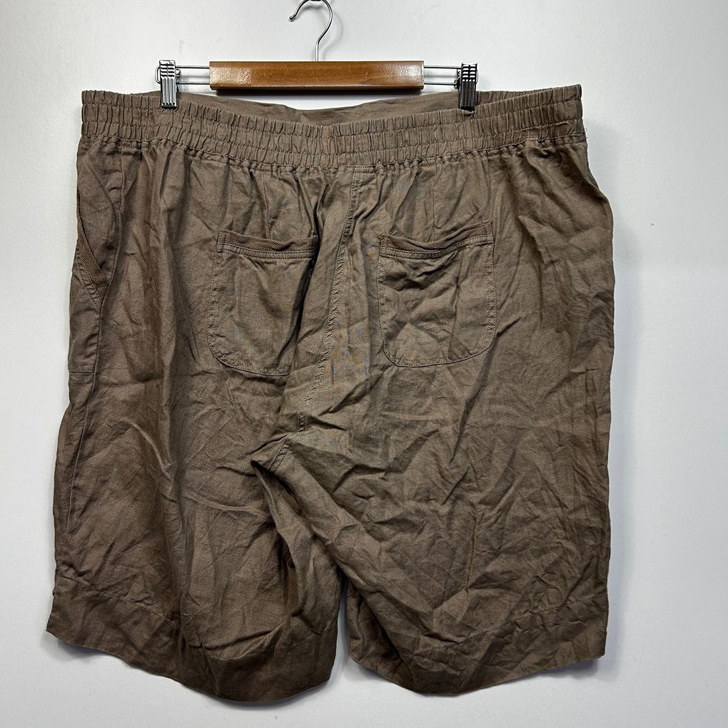 Autograph Taupe Linen Shorts - Size 22