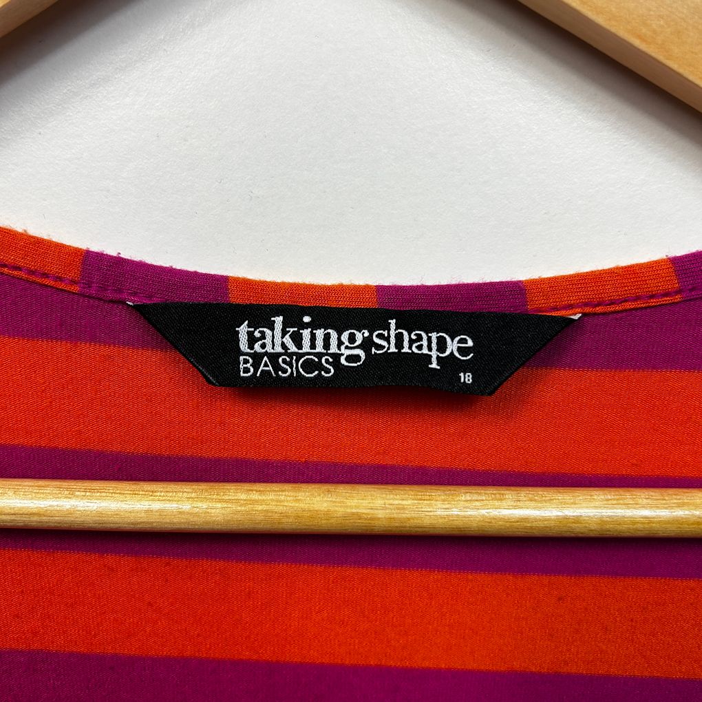 Taking Shape Orange Plus Size Striped Top - Size 18