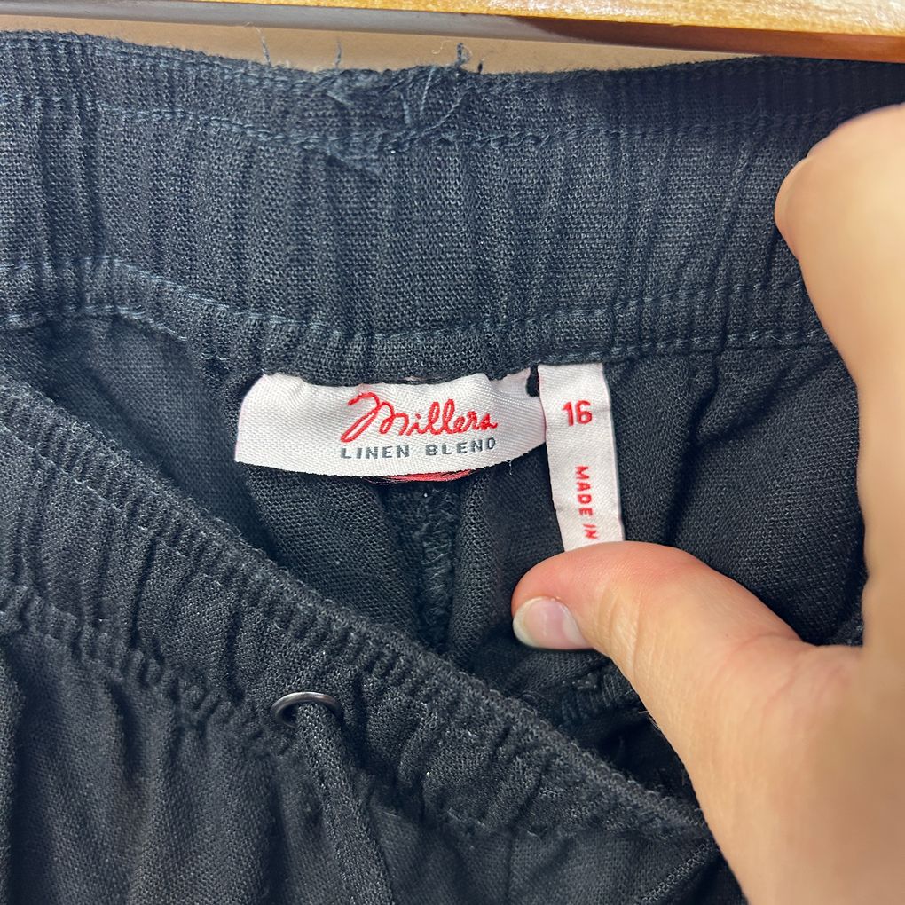 Millers Black Linen Pants - Size 16